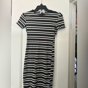 Zara Black and White Bodycon Mini Dress